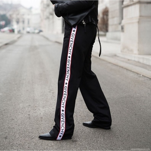 Givenchy Side Tape Logo Black Track Pants - Picture 1 of 4